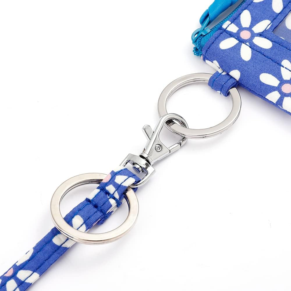 dandodo Combo de estuche de identificación con cremallera y cordón para mujer (varios equipos disponibles), llavero, cartera de identificación con