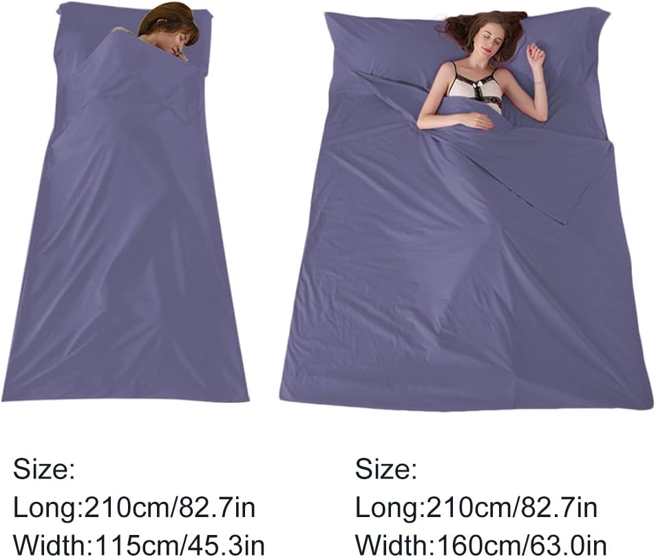 Bolsa de dormir para viajes, sábana de campamento, ligera, bolsa de dormir compacta, ligera, transpirable, cálida, espaciosa, para campamento,