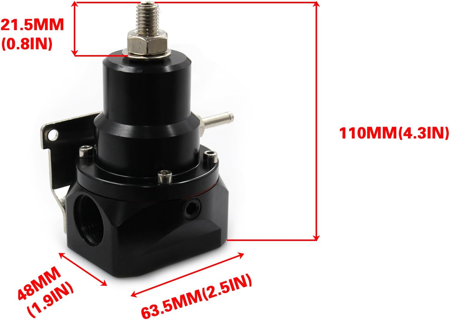 LVOUP Regulador de presión de combustible negro, kit de regulador de presión de combustible ajustable AN10 y AN6  calibre 0-160PSI