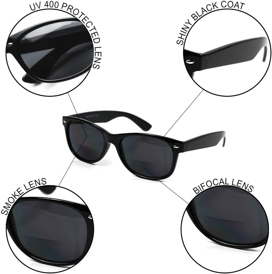 Yogo Vision Lentes de sol bifocales de lectura para hombres y mujeres, estilo retro, protección solar UV400, lentes de lectura para exteriores
