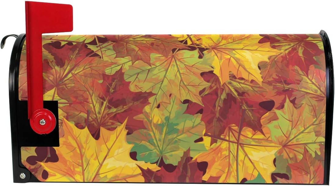 WOOR – Cubierta magnética magnética para buzón de hojas de otoño, tamaño estándar para decoración de jardín, patio, exteriores, 18 x 20.8 pulgadas