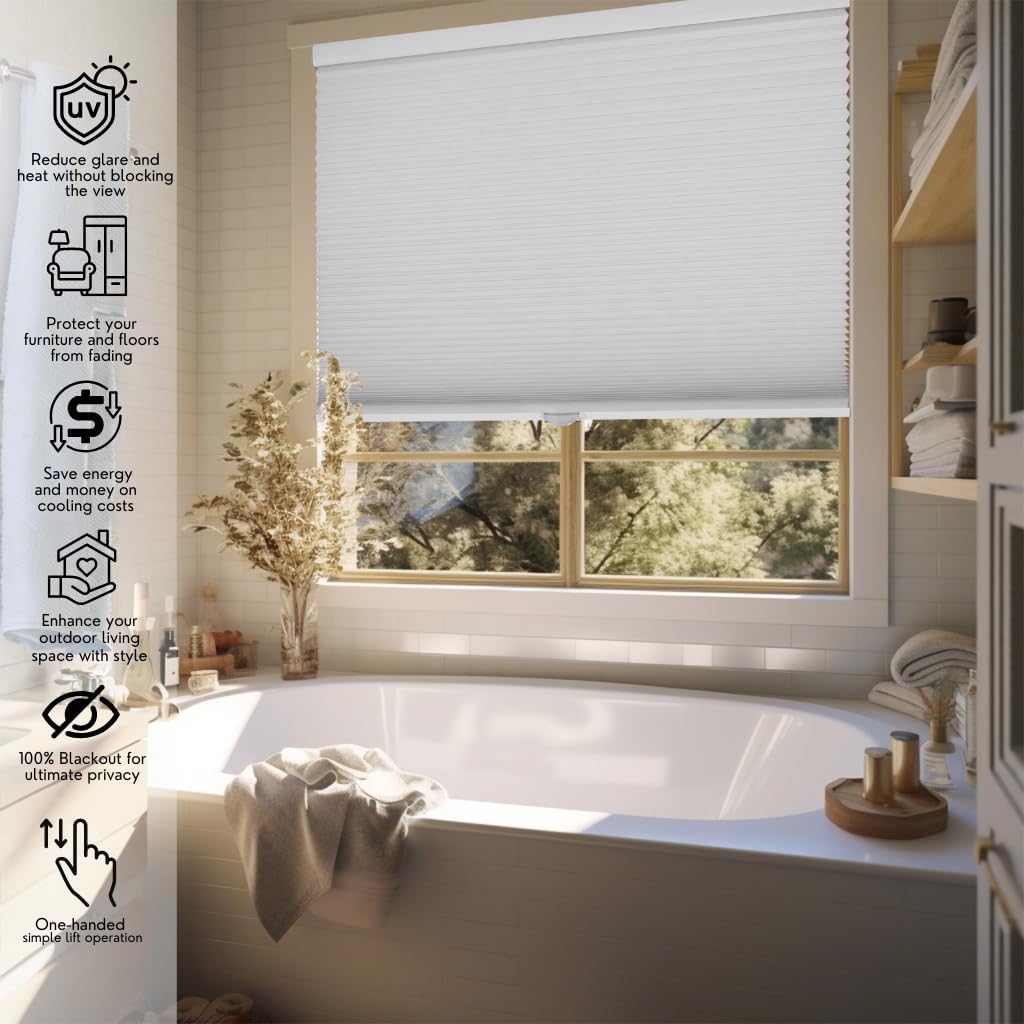 CHICOLOGY Decoración del hogar, tratamientos de ventana, persianas celulares, persianas y persianas opacas, persianas para ventanas de interior,