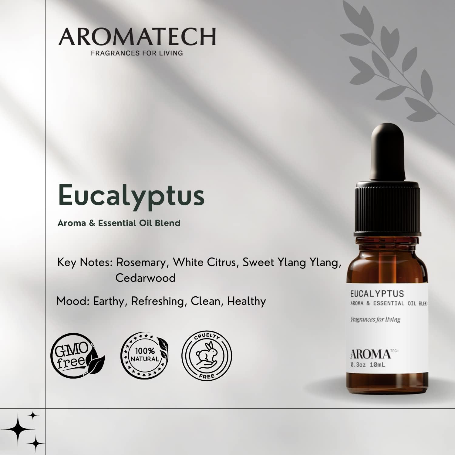 AromaTech Aceite esencial puro de eucalipto – 0.3 fl oz