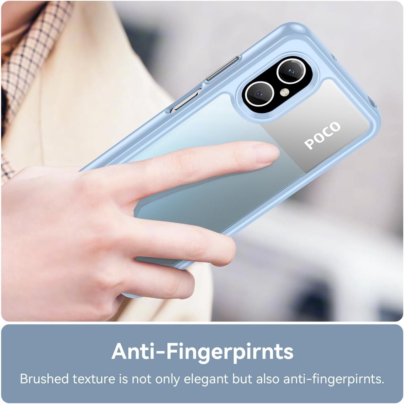 GTBDEKI Funda transparente para Poco M5 4G, Poco M4 5G 22071219CG con protector de pantalla HD, antiarañazos, a prueba de golpes, de policarbonato