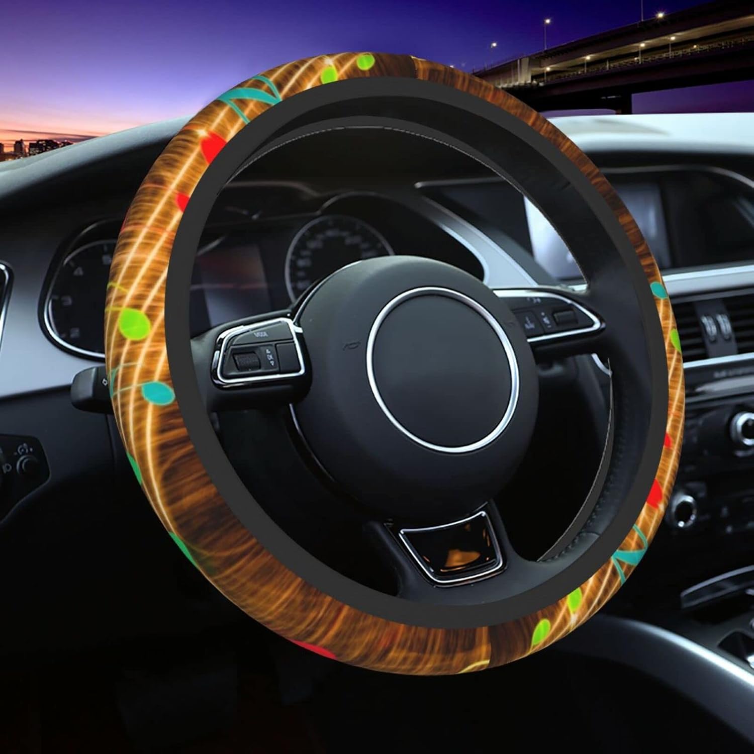 Funda para volante de notas musicales para mujeres, hombres y niñas, universal de 15 pulgadas, accesorios para automóvil, SUV, protector interior
