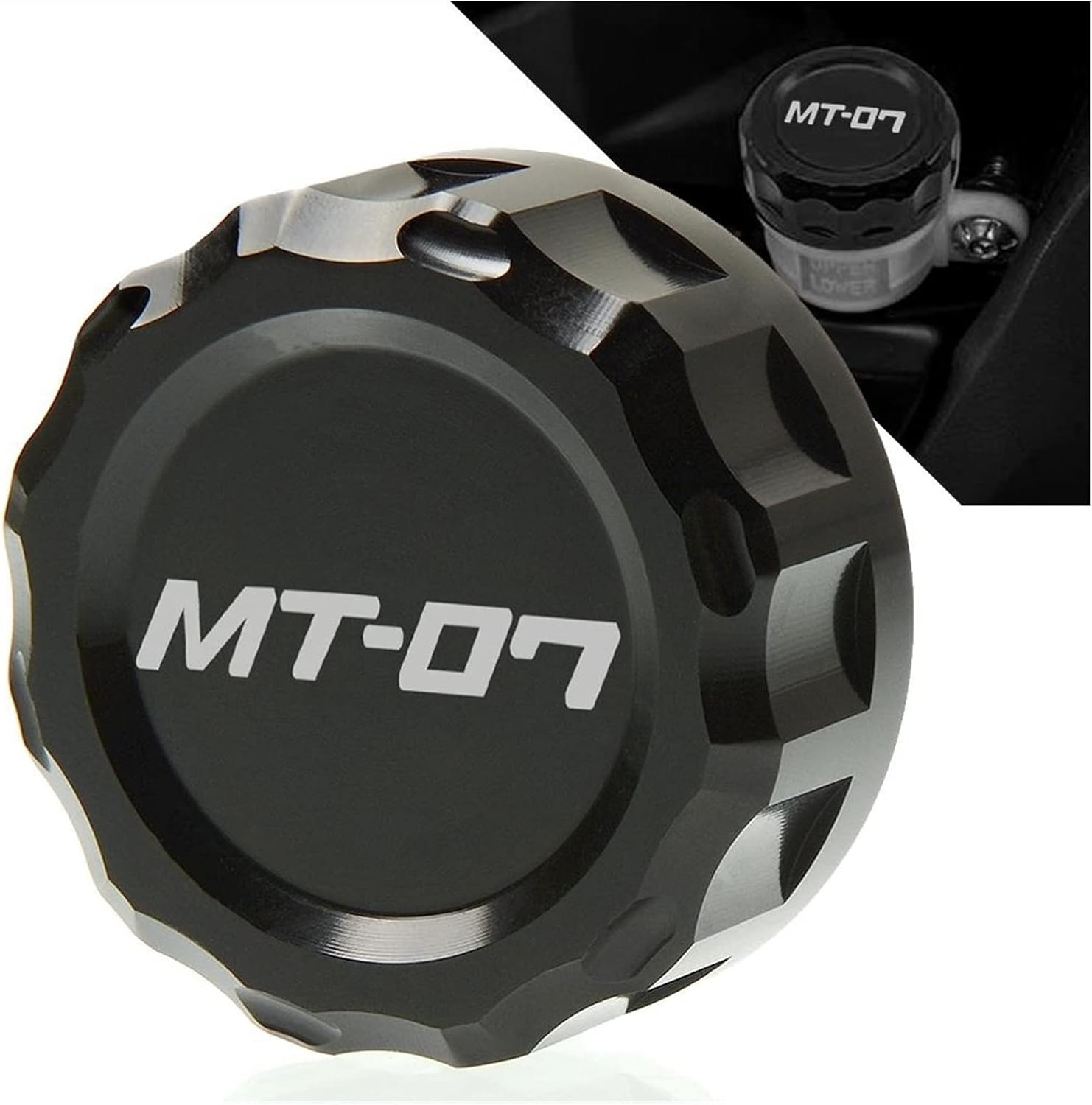 Cover Cap Guard for Yamaha MT07 MT-07 FZ 07 FZ-07 MT 07 2014 2015 2016 2017 Motorcycle Accessories CNC Rear Brake Fluid Reservoir Cover Cap (Color