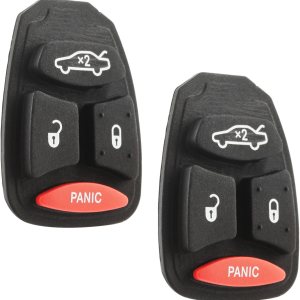 Repuesto para Chrysler Dodge Jeep 2005-2009 4 botones remoto llavero carcasa pad KOBDT04A (juego de 2) Repuesto para Chrysler Dodge Jeep 2005-2009 4 botones remoto llavero carcasa pad KOBDT04A (juego de 2)