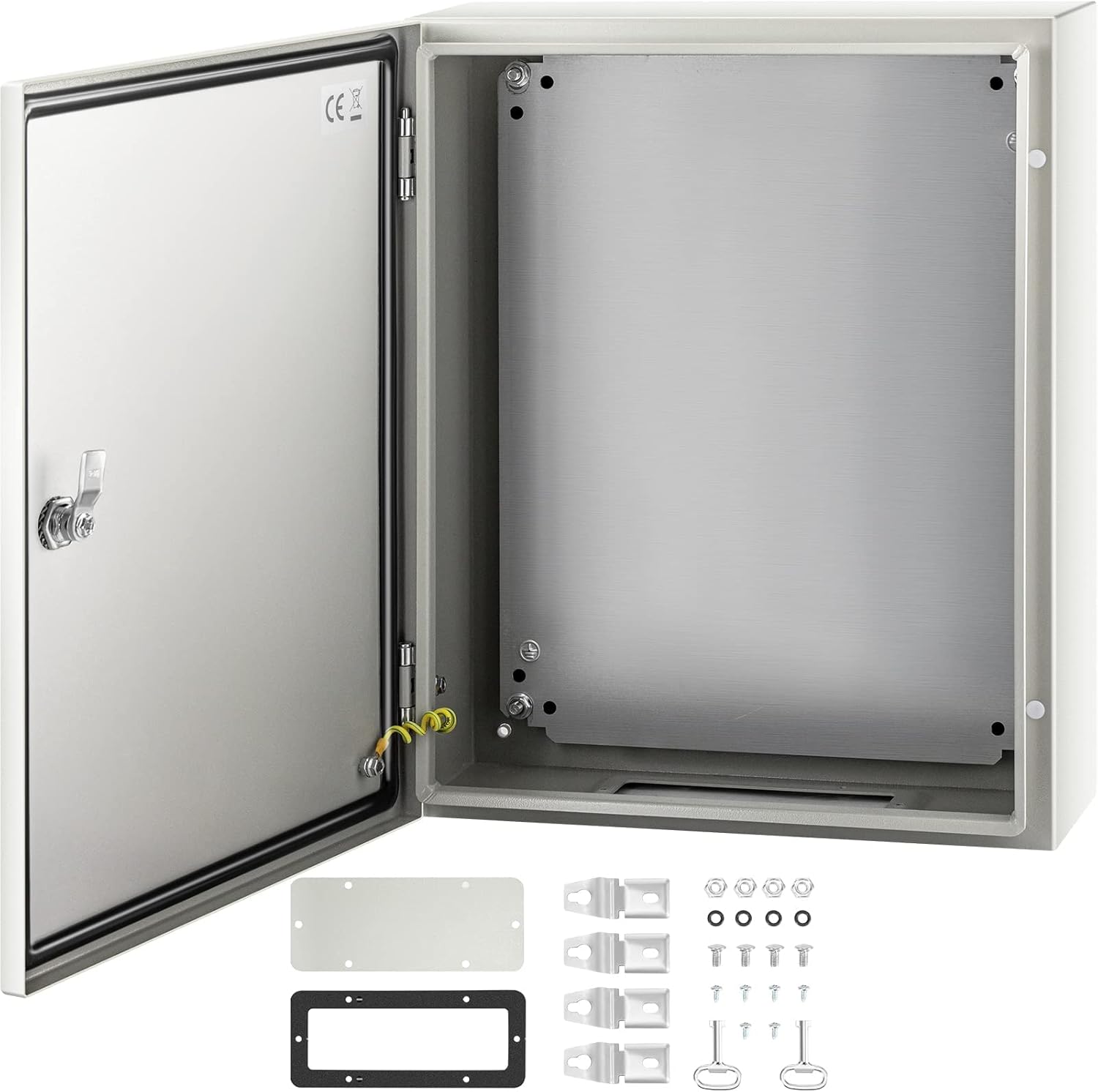 VEVOR NEMA Caja de acero de 20 x 16 x 6 pulgadas, caja eléctrica de acero NEMA 4X, IP66 impermeable y a prueba de polvo, caja de conexiones