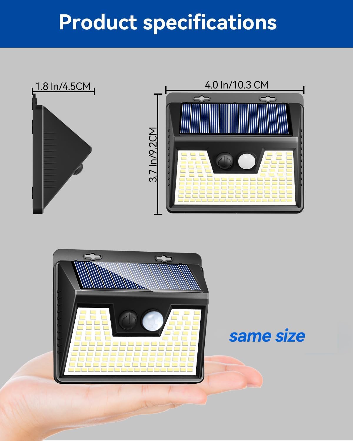 Peasur Luces solares para exteriores 5 unidades140 LED, luces para exteriores con sensor de movimiento ultra brillantes, luces de seguridad