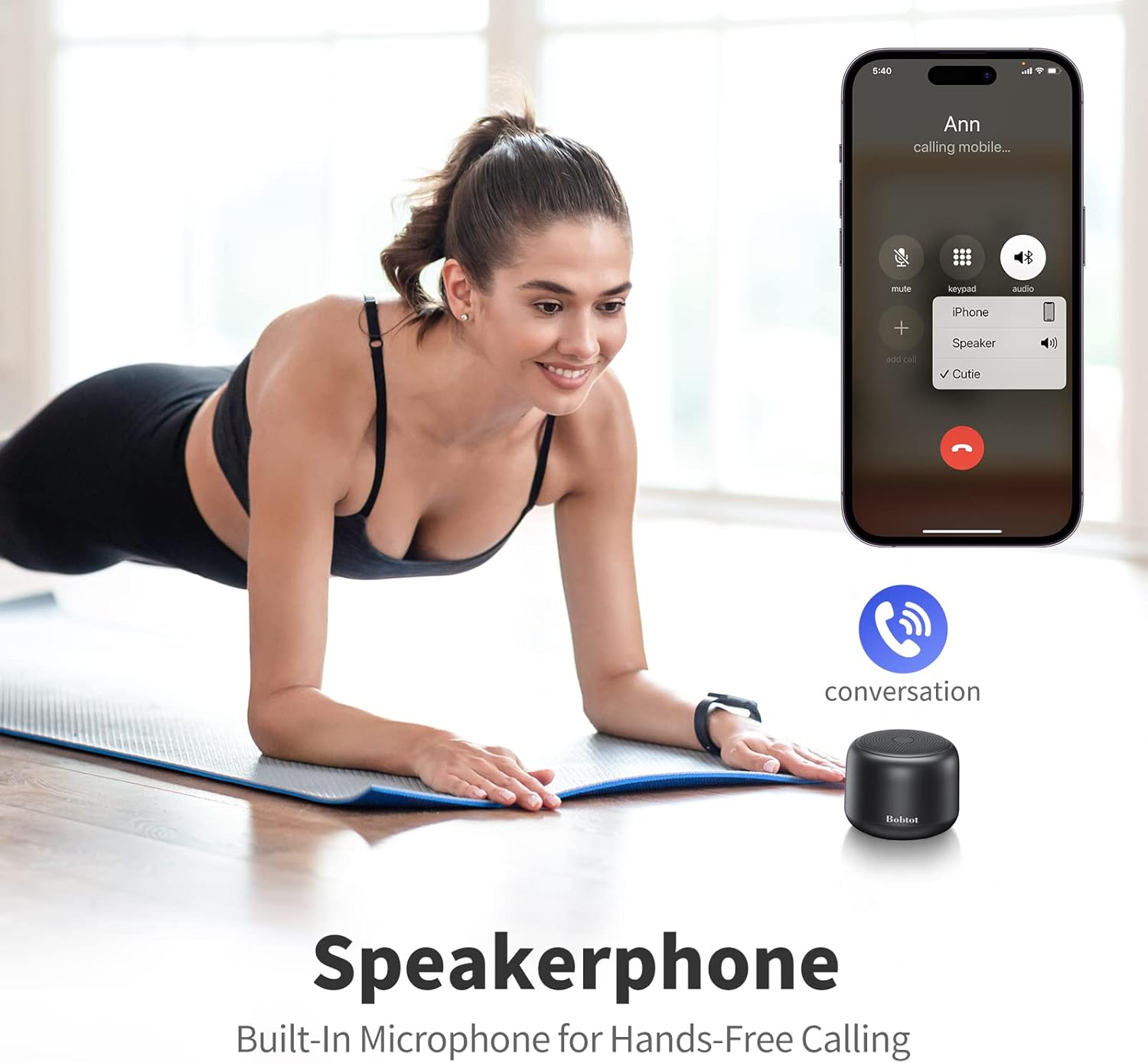 Bobtot Altavoces Bluetooth portátiles inalámbricos, altavoz impermeable con sonido estéreo fuerte, 15 horas de reproducción, batería recargable,