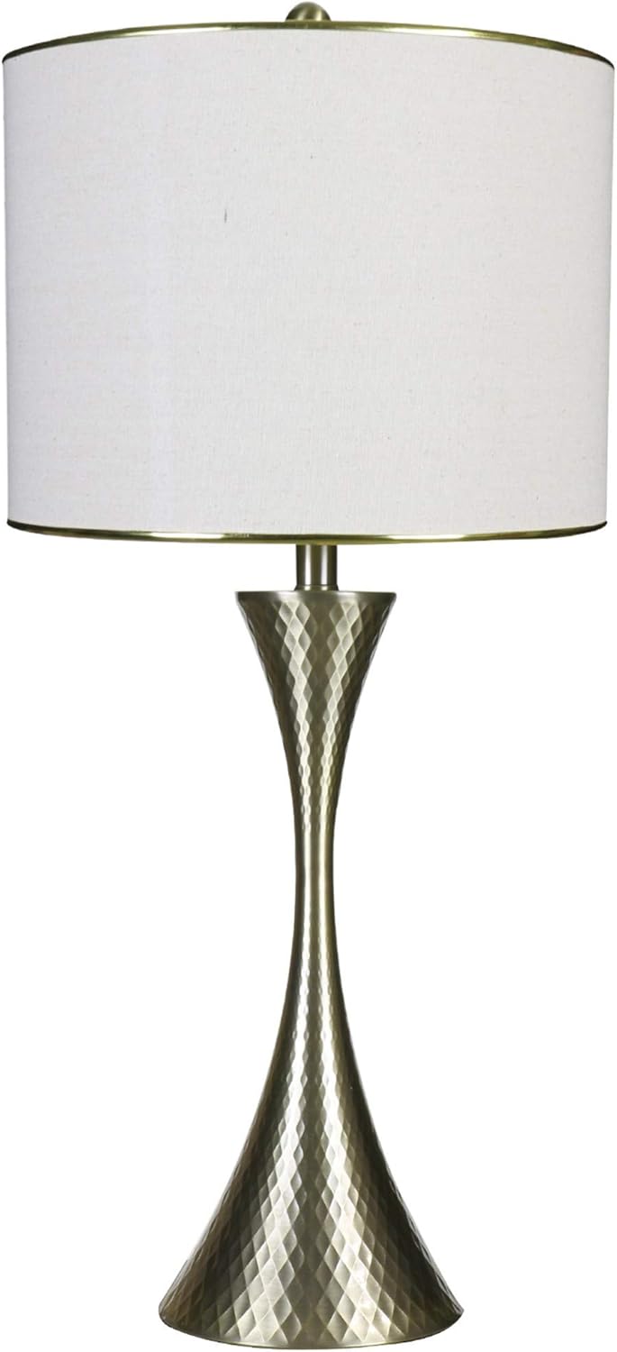 Martin Richard W-5176AB – Lámpara de mesa de cristal de metal, latón antiguo