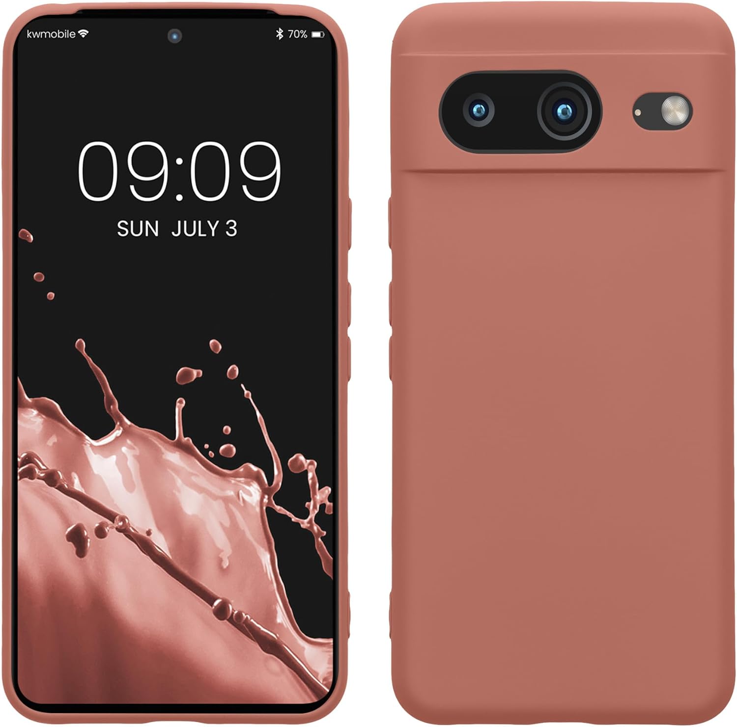 kwmobile Funda compatible con Google Pixel 8 – Funda protectora delgada de TPU con acabado mate suave – Rosa de invierno