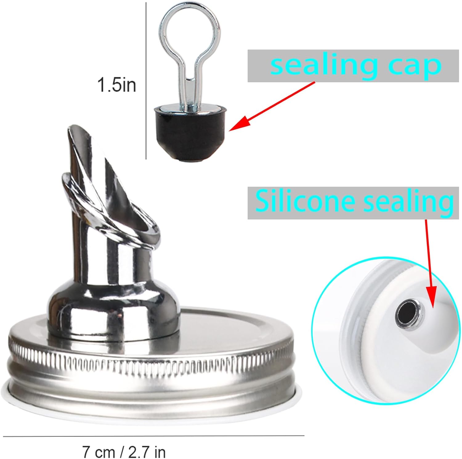 Mason Jar Pour Spouts. flujo libre Mason Jar verter Spouts, tarro de albañil para boquilla tamaño de boca regular tapa de germinación dispensador de