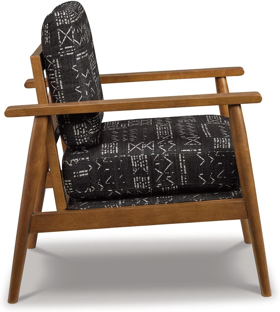 Signature Design by Ashley Bevyn Mid-Century – Silla decorativa tapizada moderna, color negro