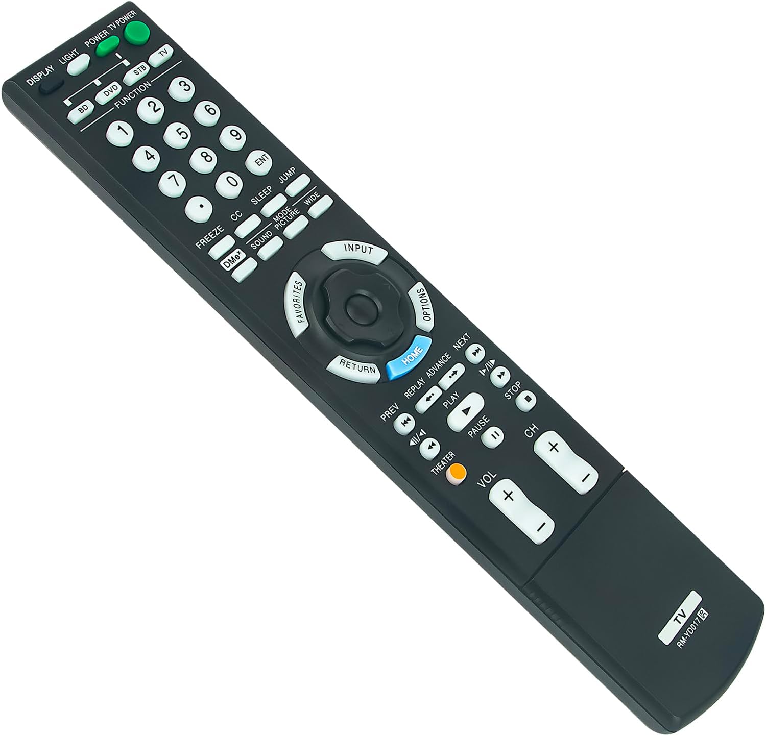 RM-YD017 Nuevo control remoto de repuesto para Sony TV KDL-52WL130 KDL52WL130PKG KDL-52WL130PKG KDL52WL130W KDL-52WL130W KDL52XBR4 KDL-52XBR4