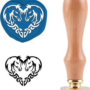 CRASPIRE Sello de cera de caballo, nudo celta, vintage, sellos de cera de sellado con forma de corazón, cabeza de sello de latón extraíble con mango CRASPIRE Sello de cera de caballo, nudo celta, vintage, sellos de cera de sellado con forma de corazón, cabeza de sello de latón extraíble con mango