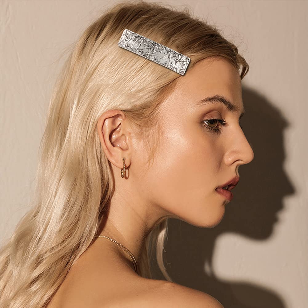 Kkjoy Pasadores de pelo grandes hechos a mano, pinzas para el cabello retro vintage de metal francés, horquillas vikingas con nudo celta, accesorio
