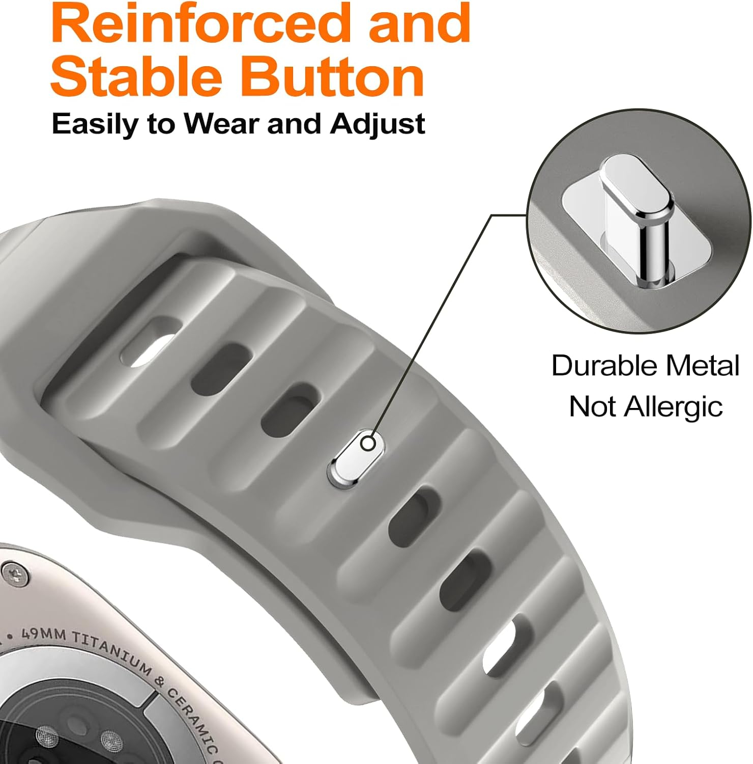 Paquete de 3 correas deportivas compatibles con Apple Watch Ultra Band de 1.929 in, correa de silicona impermeable ajustable para iWatch Series