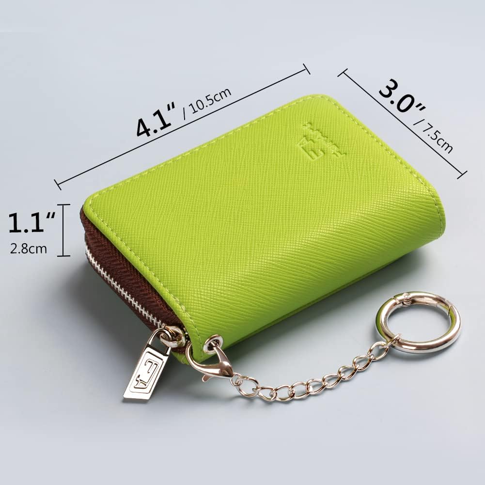 FurArt – Cartera para tarjetas de crédito, soporte para tarjetas con cremallera para hombres y mujeres, bloqueo RFID, cartera con llavero, tamaño