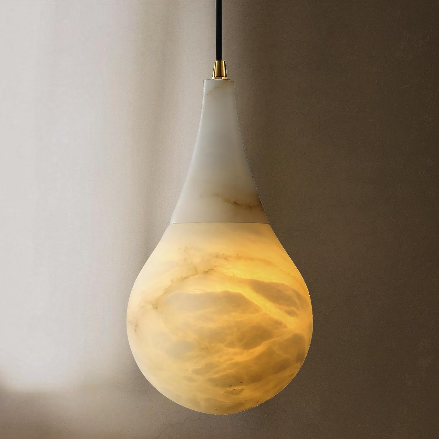 Luces colgantes de alabastro para isla de cocina, modernas lámparas colgantes de mármol para dormitorio, baño, sala de estar, comedor D-7 pulgadas