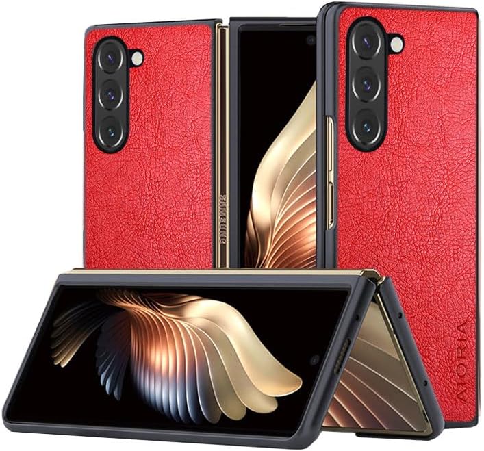 AIORIA Funda para Samsung Galaxy Z Fold5 7.6 “Pantalla Premium PU Funda de cuero PU Diseño retro Business Funda protectora completa para Samsung