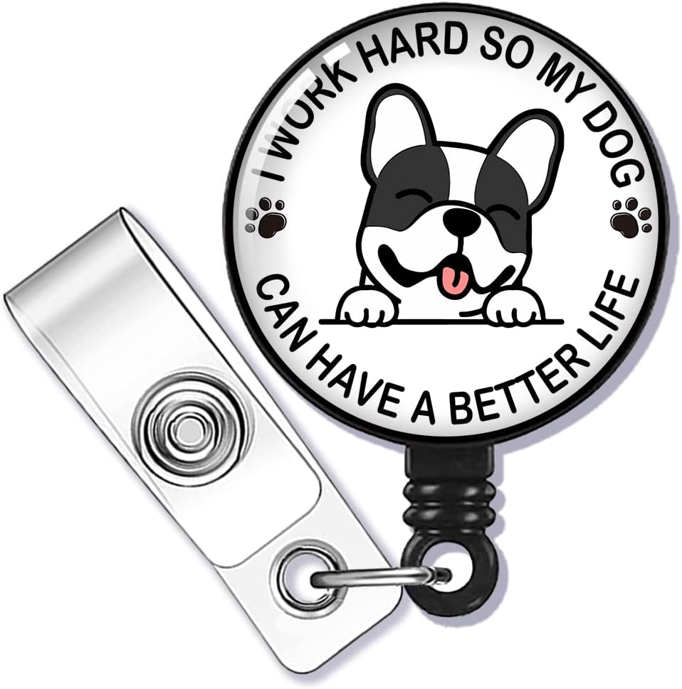 ZBBFSSCB I Work Hard So My Dog Can Have A Better Life – Tarjeta de identificación para amantes de los perros, veterinario, médico, enfermera, regalo