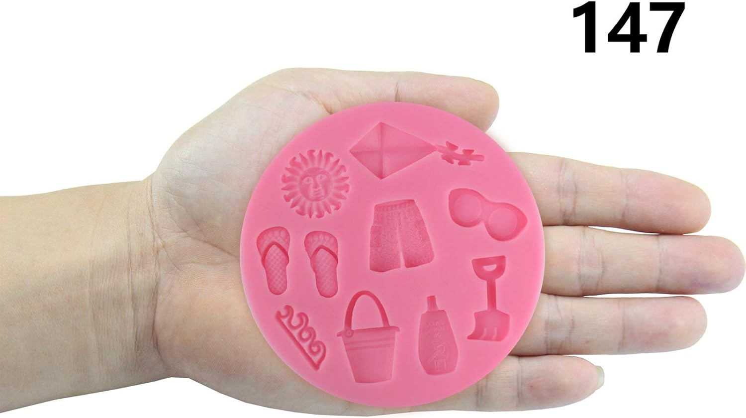 Molde de silicona para dulces de vacaciones en la playa para decoración de pasteles, arcilla, manualidades