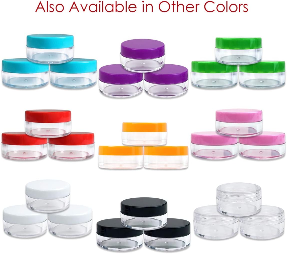 Beauticom Tarros transparentes redondos de 0.35 oz0.3 fl oz (0.35 Fl Oz) con tapas superiores redondas para cremas, lociones, maquillaje, polvos,