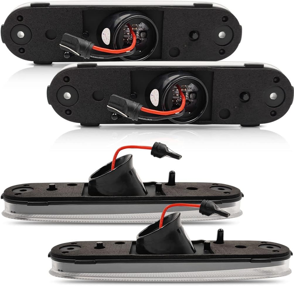 Lentes transparentes Miata MX-5 LED Kit de luz de marcador lateral para Mazda Miata MX-5 1990-1997 y Mazda Miata MX-5 1999-2005 ámbar delantero rojo