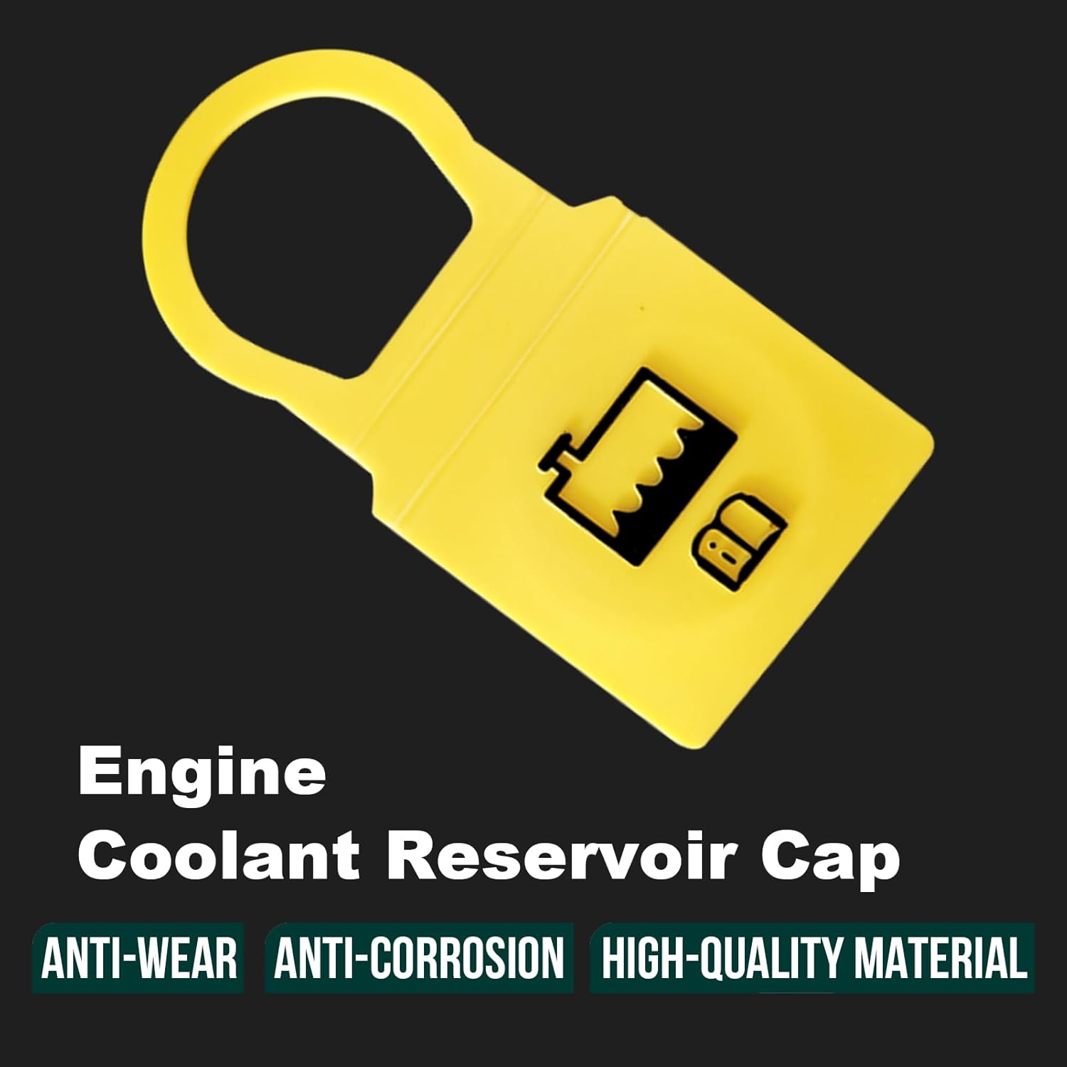 1 tapa amarilla del depósito del refrigerante del motor, tapa del depósito del refrigerante compatible con Ra.m D0dge Chrysler 55111074AA 52079331