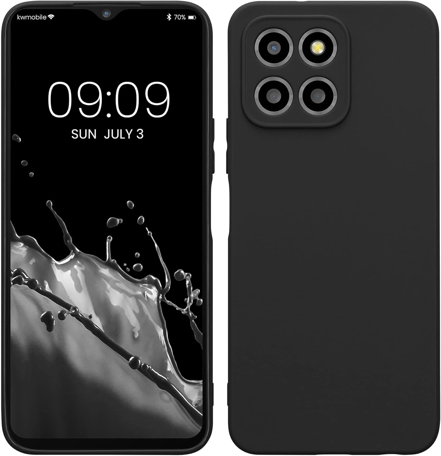 kwmobile Funda compatible con Honor X8 5G  X6  70 Lite 5G – Funda protectora delgada de TPU para teléfono – Acabado mate suave – Negro mate