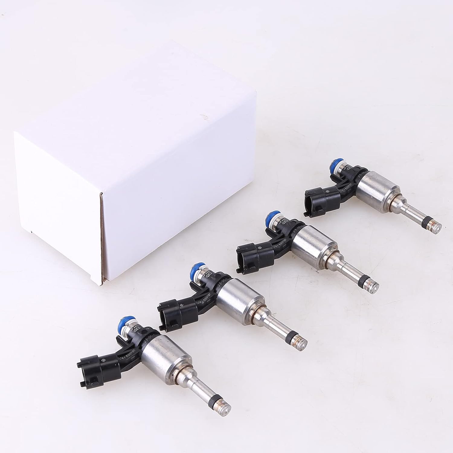 Vorally Juego de 4 inyectores de combustible compatibles con Hyundai Accent Veloster Kia Rio Soul 2012-2017, inyector de combustible no turbo,