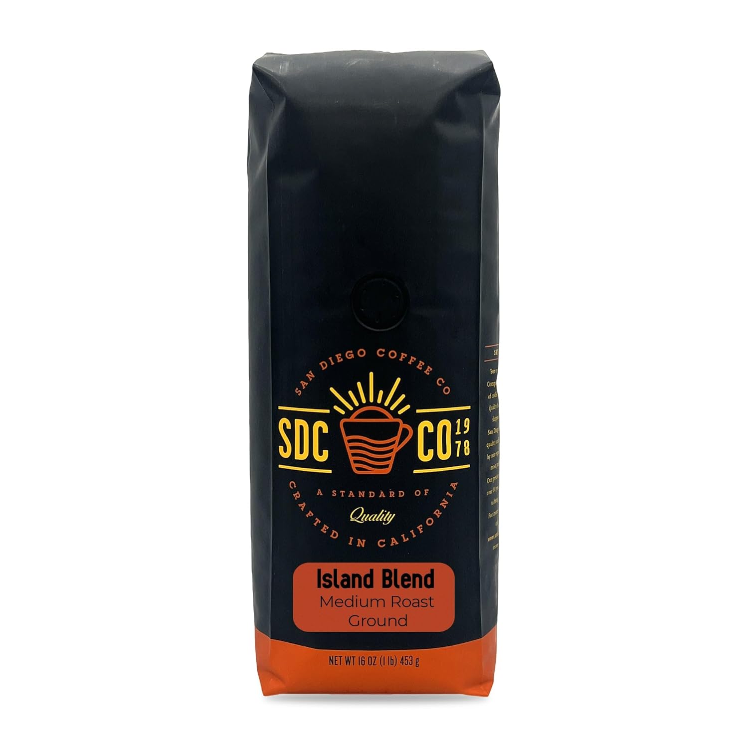 San Diego Coffee Island Blend, tostado medio, café molido, bolsa de 16 onzas Café molido tostado