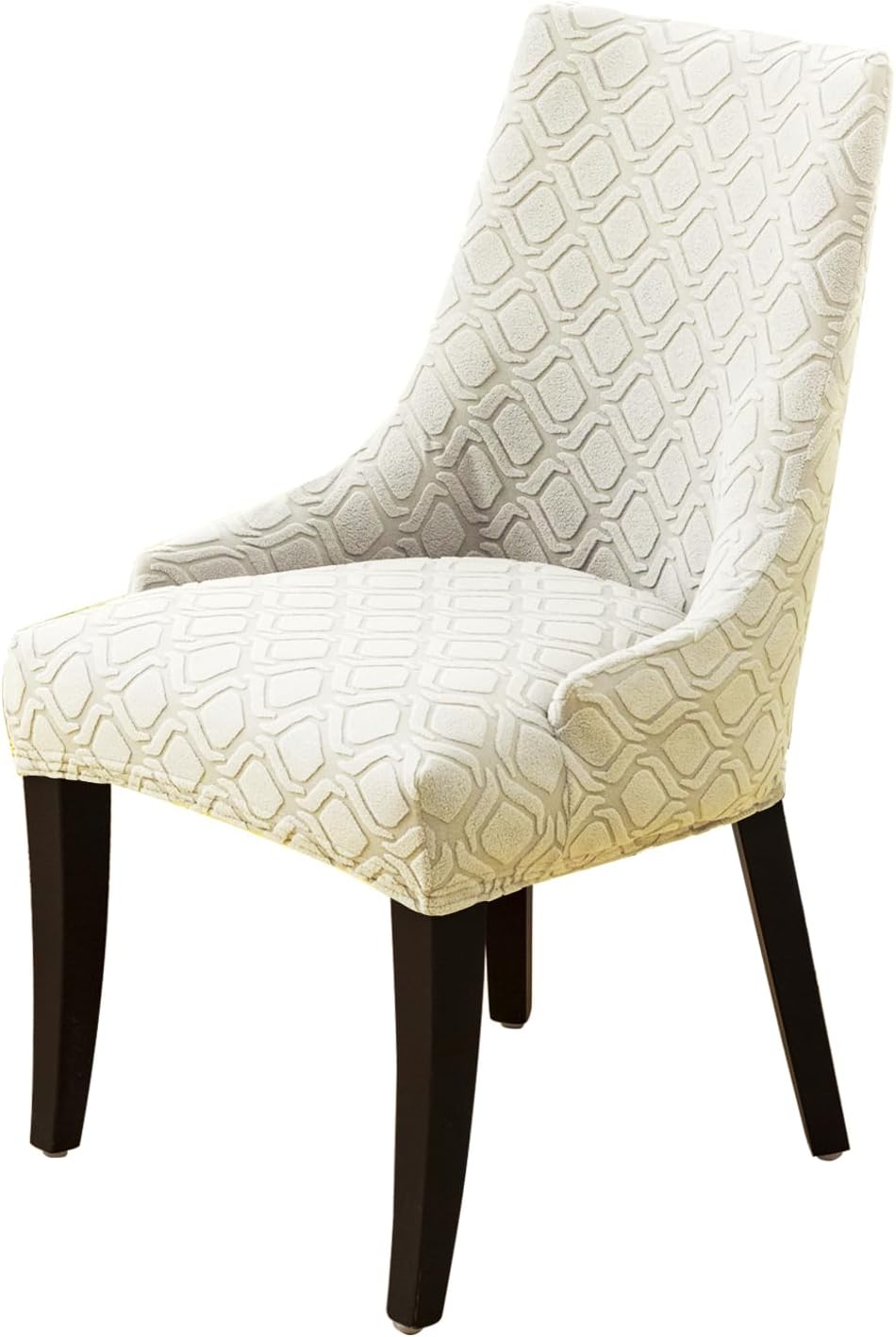 KELUINA Fundas para sillas de comedor de tela jacquard, de ajuste elástico, fundas para sillas laterales con respaldo de ala, silla de comedor