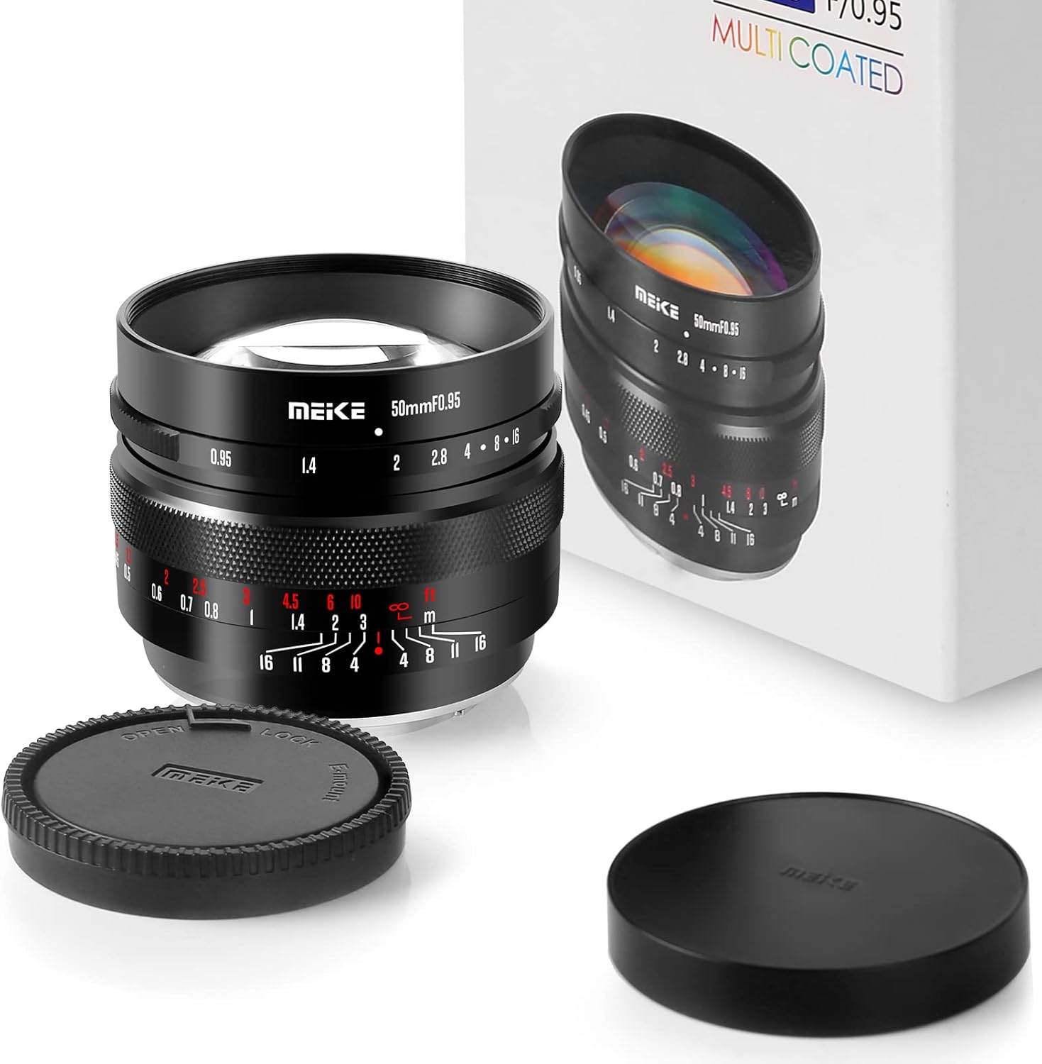 Meike Lente de enfoque manual de gran apertura f0.95 de 1.969 in compatible con cámaras digitales sin espejo Panasonic Lumix M43 MFT GH3 GH4 GH5