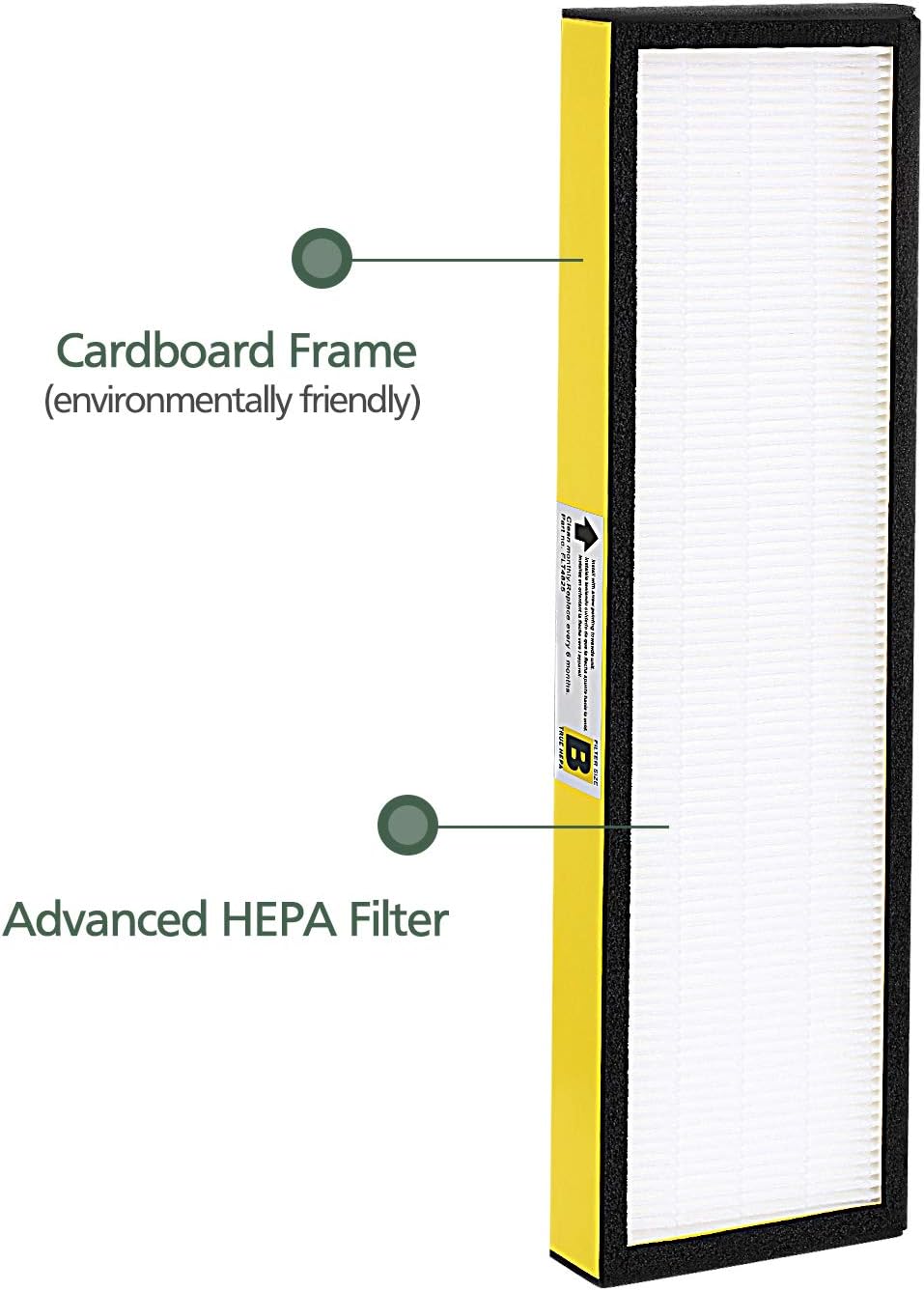 isinlive Paquete de 4 filtros FLT4825 True HEPA B de repuesto compatibles con purificador de aire Guardian AC4825 AC4300 AC4800 AC4900 AC4850