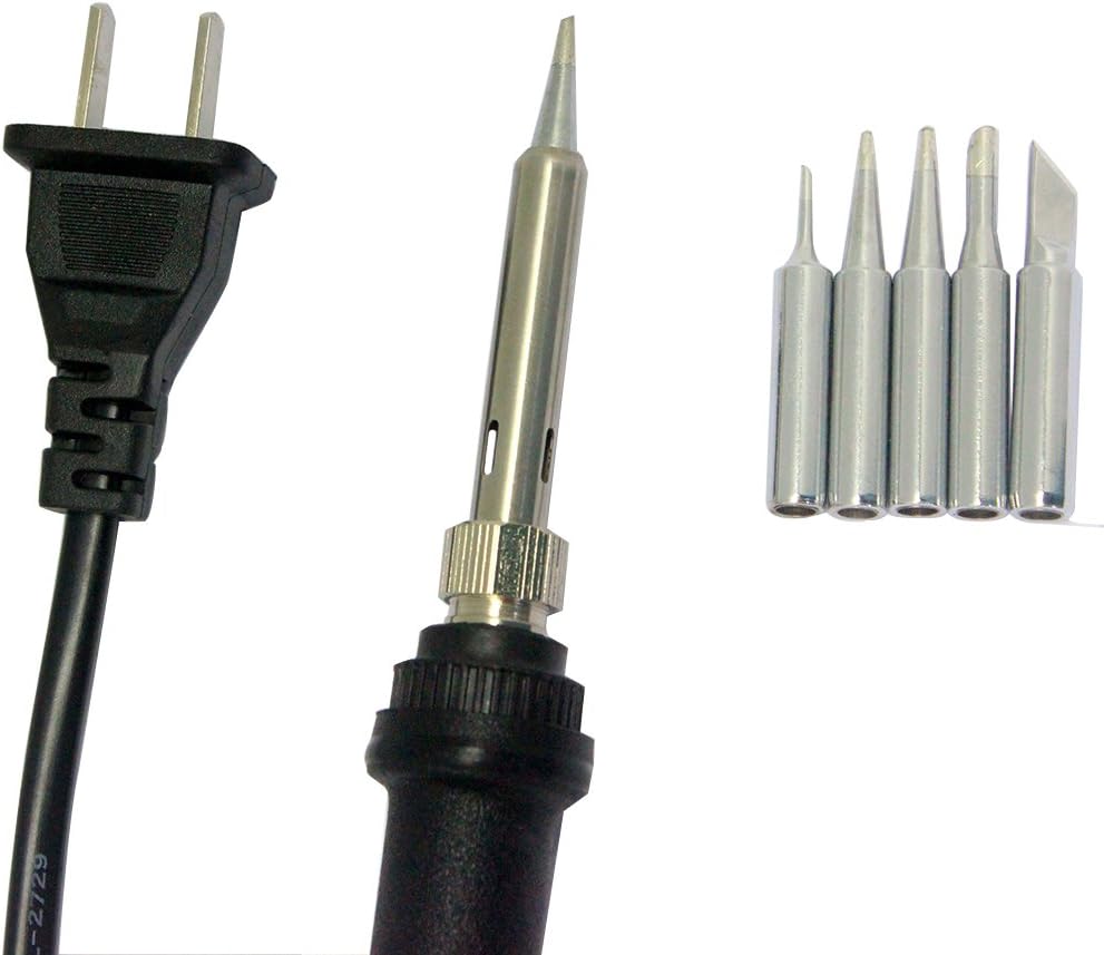 AideBench SPE1 Kit de soldador 23 en 1 30 W 60 W, puntas de soldadura, bomba de desoldadura, alambre de cobre, colofonia, pinzas, soporte de