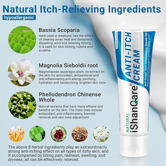 Crema calmante antipicazón extra fuerte ungüento para aliviar la picazón de la piel, para picazón de cuerpo completo causado por cambios