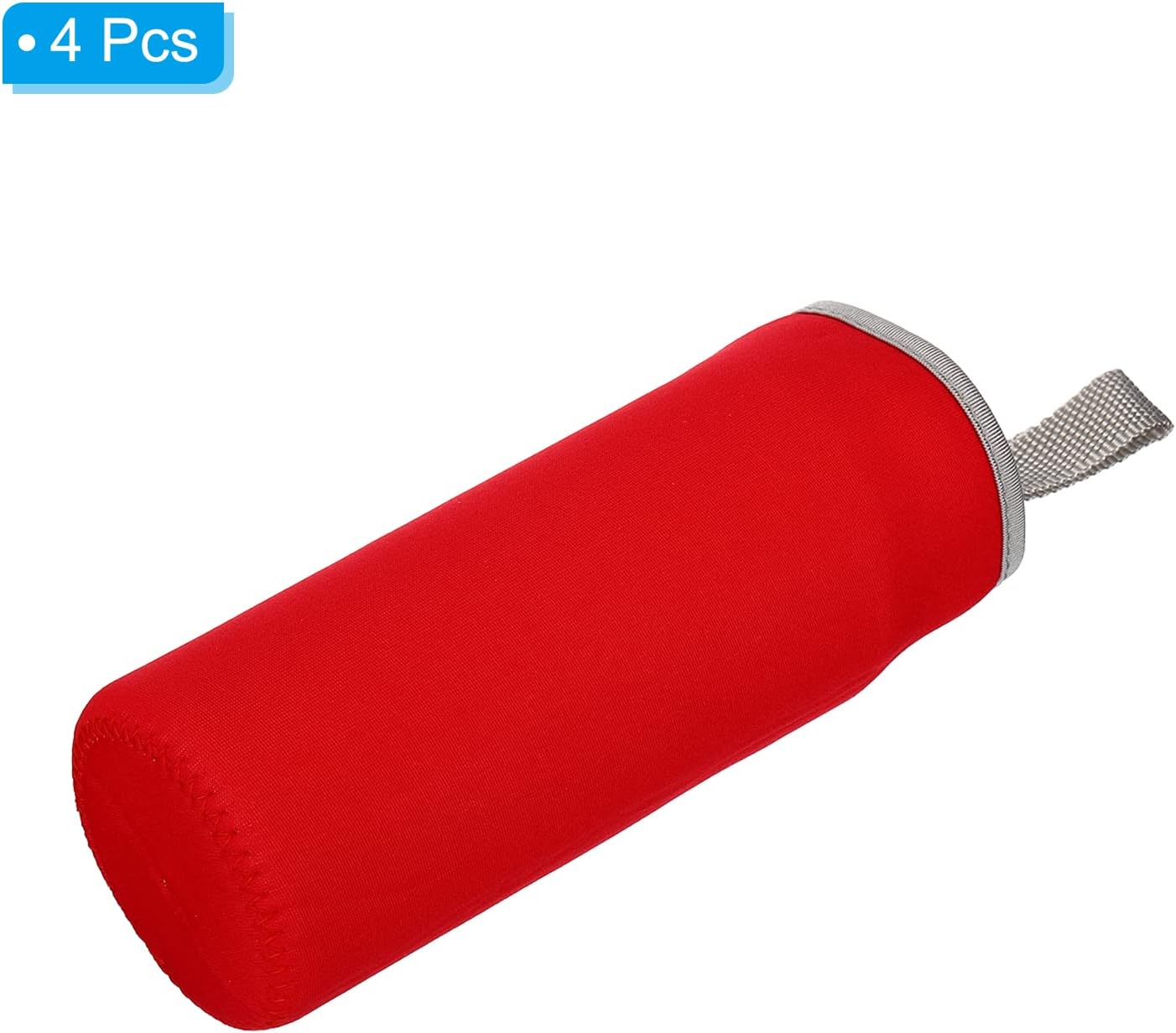 PATIKIL Funda para botella de agua de 2.559 in x 7.087 in, paquete de 4 bolsas de neopreno aisladas para botellas con correa para los dedos, color