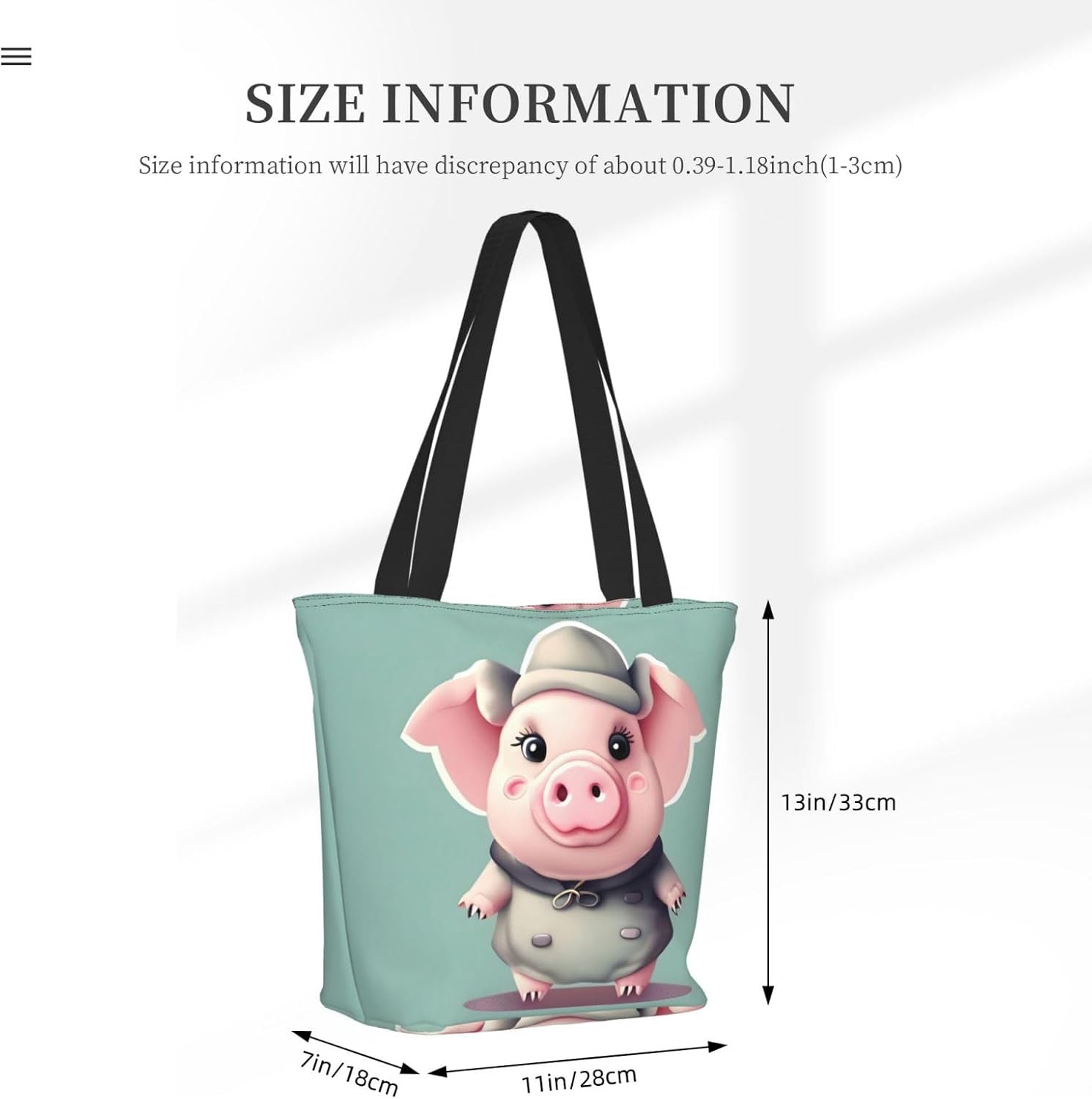 Breaux Lindas bolsas de cerdo, bolsas de mano con estampados, bolsas de compras reutilizables, bolsas de comestibles para mujeres y niñas