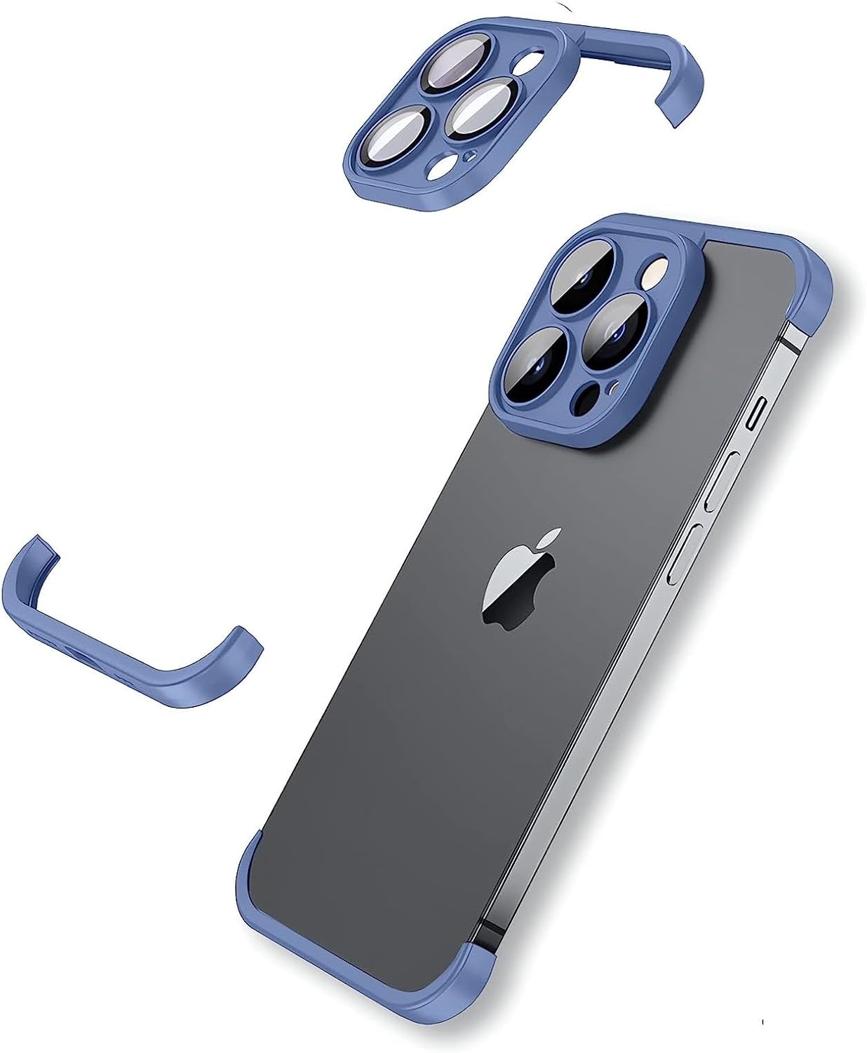 Real Bare – Funda para teléfono sin marco diseñada para iPhone 13 Pro, protector de lente de cámara, almohadilla de esquina de TPU a prueba de
