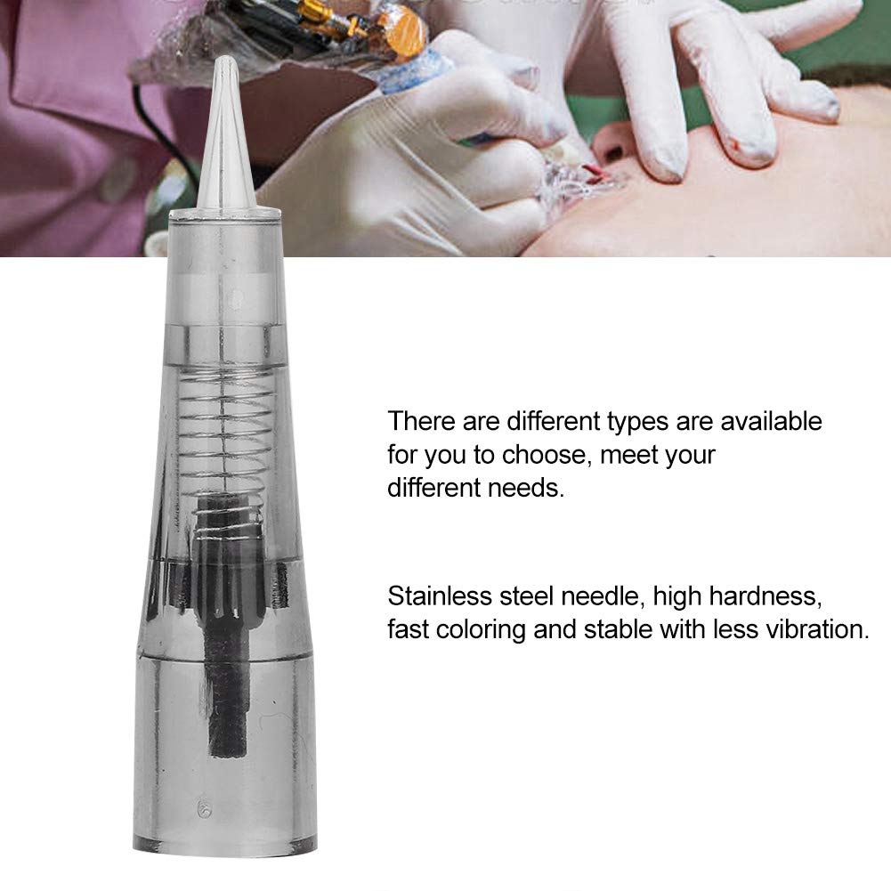 Cartuchos de aguja de tatuaje de cejas, paquete de 10 agujas de microblading sin dolor para maquillaje de cejas y labios, MTS Beauty (0.010 in)