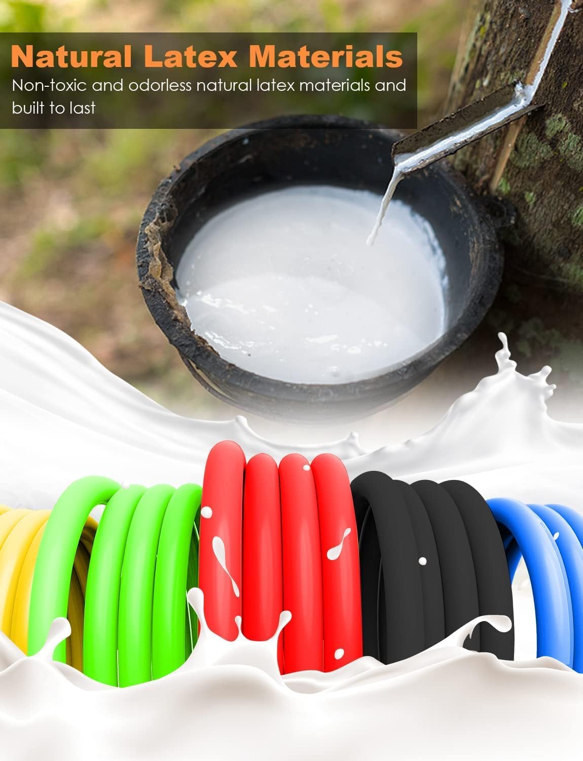 WHATAFIT Bandas de resistencia, bandas de ejercicio, bandas de resistencia para entrenamiento, bandas de entrenamiento con asas para hombres y