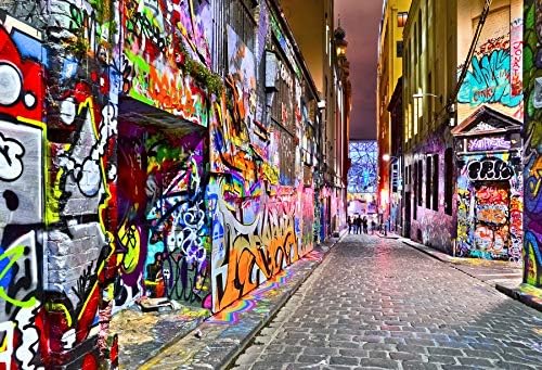 Yeele – Fondo de pared de graffiti urbano, 10 x 8 pies, diseño retro de dibujos animados de los años 80 y 90, estilo hiphop, fondo de fotografía,
