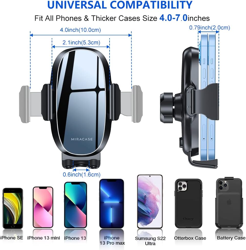 Miracase Soporte universal para teléfono para automóvil, soporte de teléfono para ventilación de aire, compatible con iPhone 14 Series14 Pro Max13