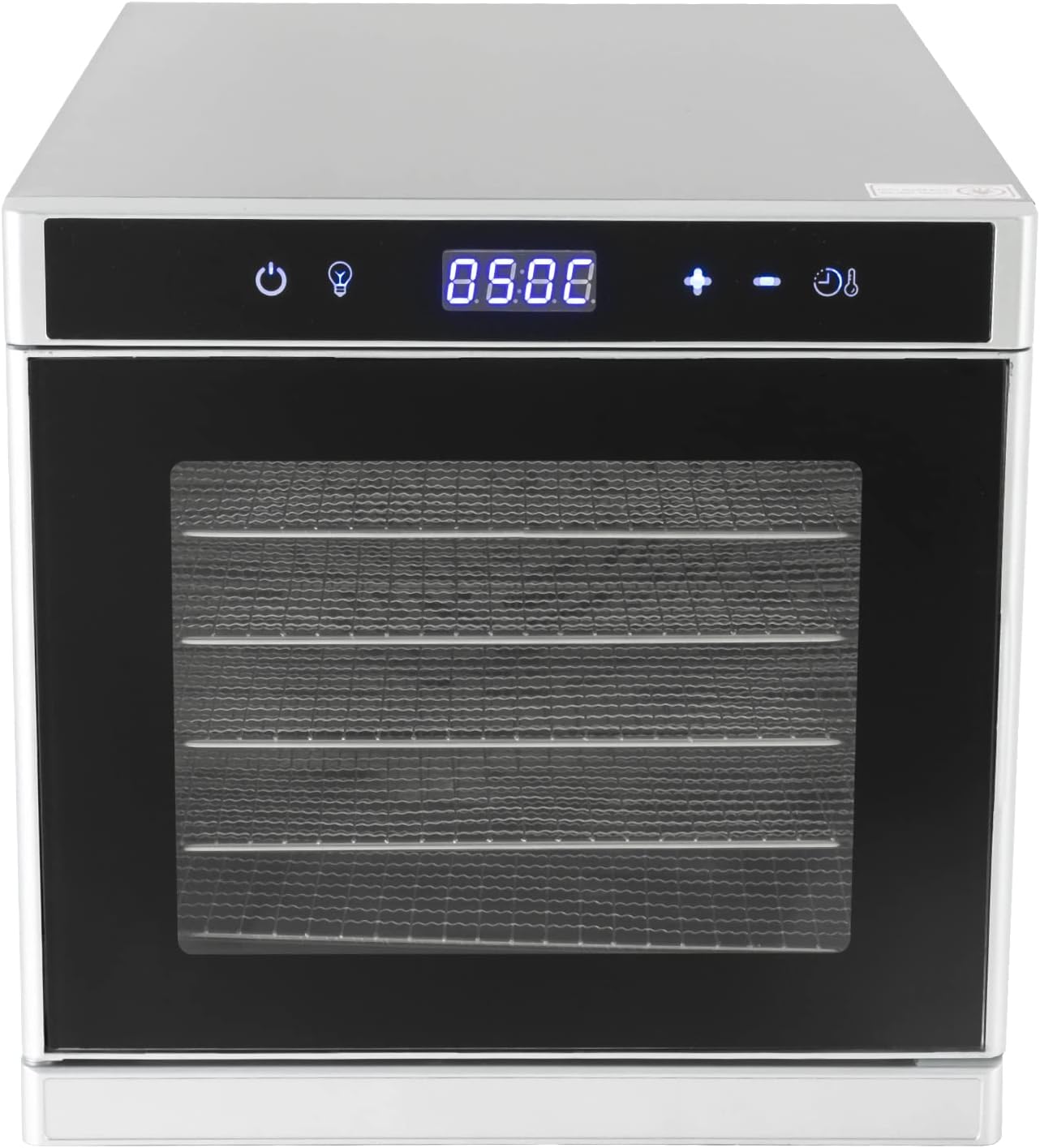 Deshidratador de alimentos, 6 bandejas de acero inoxidable, máquina secadora de alimentos, deshidratador para alimentos y cecina, hierbas, verduras,