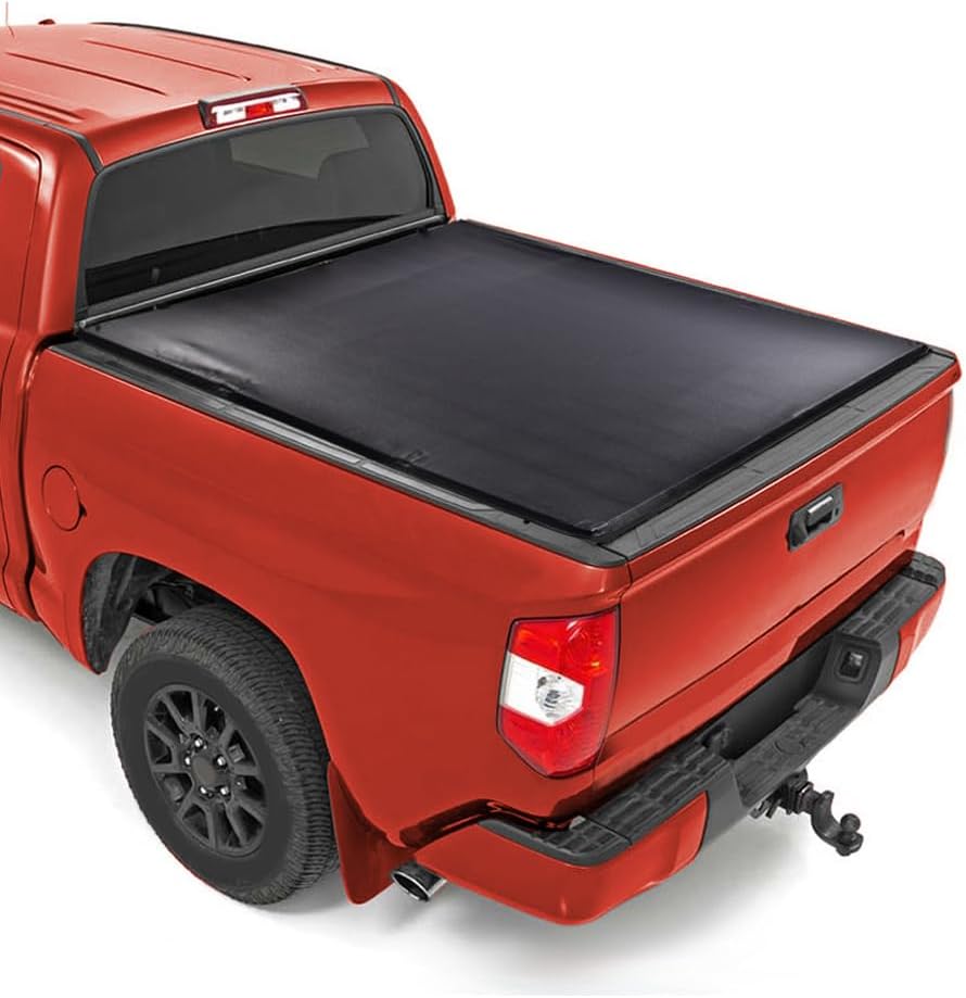 CHEDA Cubierta suave de 4 pliegues para caja de camioneta, compatible con Toyota Tundra 2014, 2015, 2016, 2017, 2018, 2019, 2020, 2021, Toyota