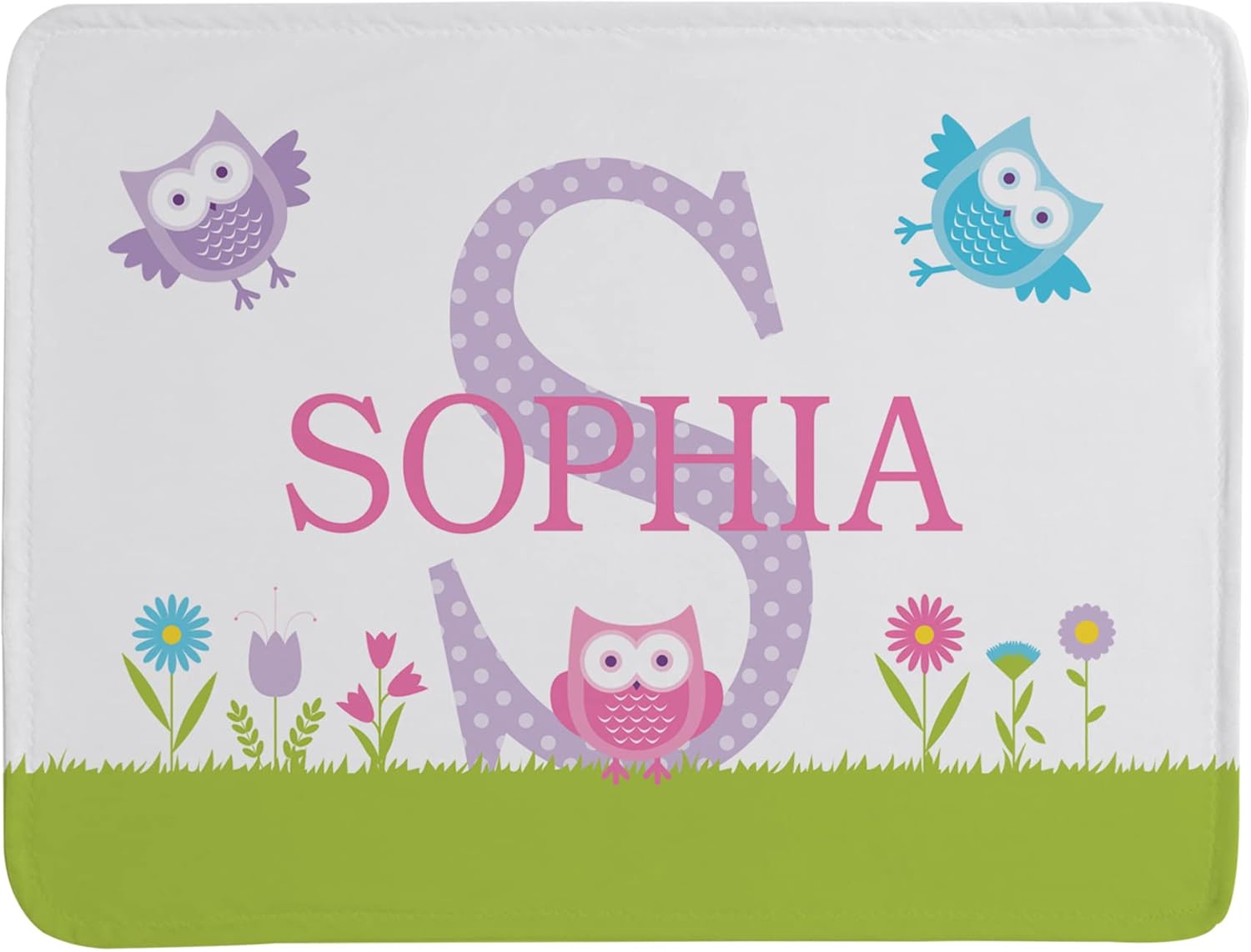 Let’s Make Memories Manta de bebé personalizada con mi propio nombre, búho, baby shower, decoración de guardería, 30 x 40 pulgadas
