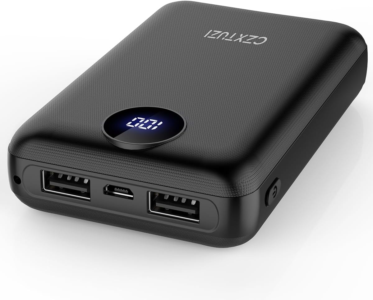 CZXTUZI Paquete de batería de chaleco térmico de 5 V 2A, tamaño del paquete 10000 mAh, cargador portátil con pantalla LCD para abrigo calentado,