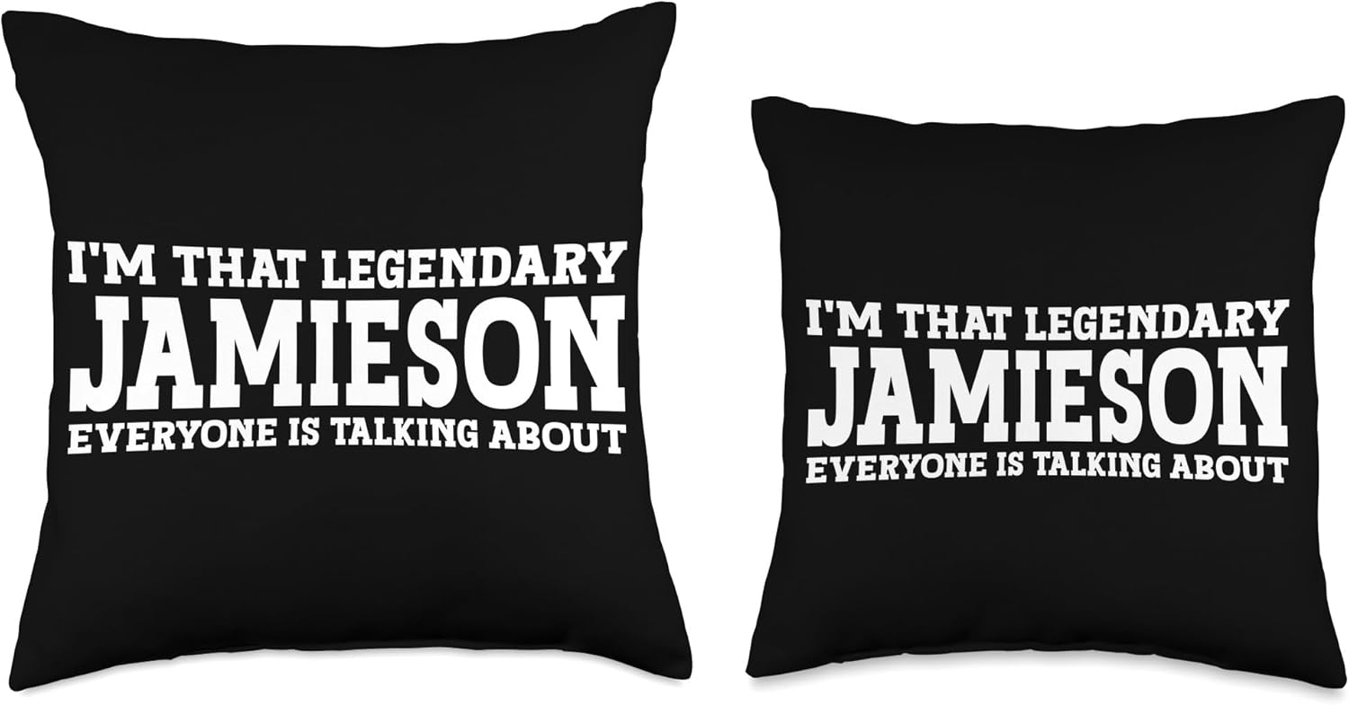 Surname Funny Team Family Last Name Jamieson Throw Pillow, 16×16, Multicolor